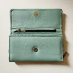 Women’s Mint Green Leather Long Wallet - Image 3