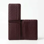 Premium Burgundy Leather Trifold Wallet - Image 3