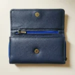 Women’s Navy Blue Leather Long Wallet - Image 3