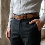 Premium Genuine Leather Belt for Men – Classic Brown Belt - Image 3