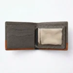 Genuine Leather Bifold Wallet – Grey & Brown - Image 3
