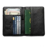 Genuine Leather Passport Holder & Travel Wallet – Black - Image 3