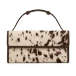 BellaHide Dark Brown Premium Leather Clutch – Genuine Leather Hair-On Design - Image 3