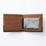 Two-Tone Genuine Leather Bifold Wallet – Brown & Black - Image 3