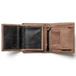 Premium Genuine Leather Men’s Trifold Wallet – Brown - Image 4
