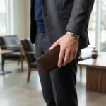 Premium Brown Leather Long Wallet | Multi-Card & Zipper Design - Image 4