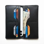 Premium Black Leather Wallet | Multi-Card, Cash & Phone Holder - Image 4