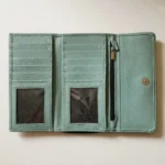 Women’s Mint Green Leather Long Wallet - Image 4