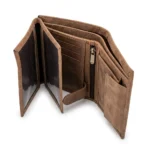 Premium Genuine Leather Men’s Trifold Wallet – Brown - Image 5