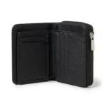 Genuine Leather Zip-Around Wallet – Black - Image 5