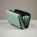 Women’s Mint Green Leather Long Wallet - Image 6