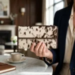 BellaHide Dark Brown Premium Leather Clutch – Genuine Leather Hair-On Design - Image 9
