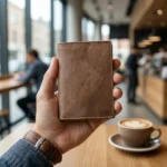Premium Genuine Leather Men’s Trifold Wallet – Brown - Image 6