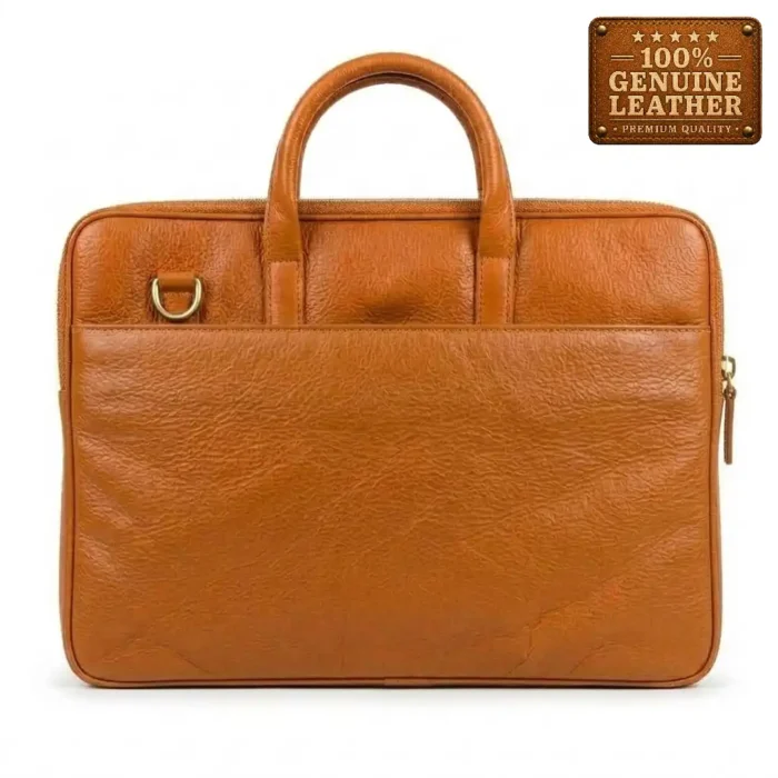 Maison Valcour Executive Leather Briefcase – Cognac