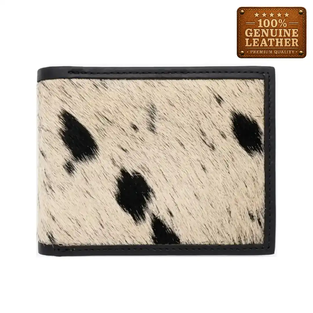 1 CowHide Leather Wallet - Black - Image 1