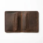Le Bastion Distressed Brown – Genuine Leather Crazy Horse Bifold Cardholder - Image 2