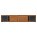 Le Cavalier Tan Brown – Double-Flap Genuine Leather Bifold Wallet - Image 3