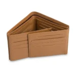 Le Cavalier Tan Brown – Double-Flap Genuine Leather Bifold Wallet - Image 4